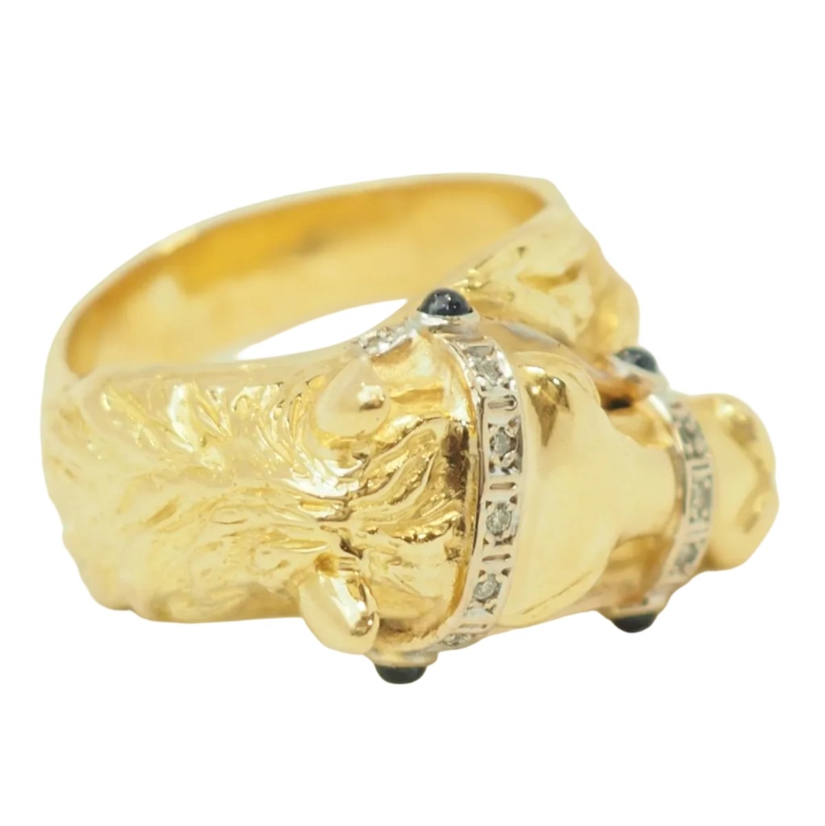 Bague en or jaune, saphirs, et diamants - Castafiore
