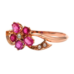 Bague en or jaune, saphirs et perles - Castafiore