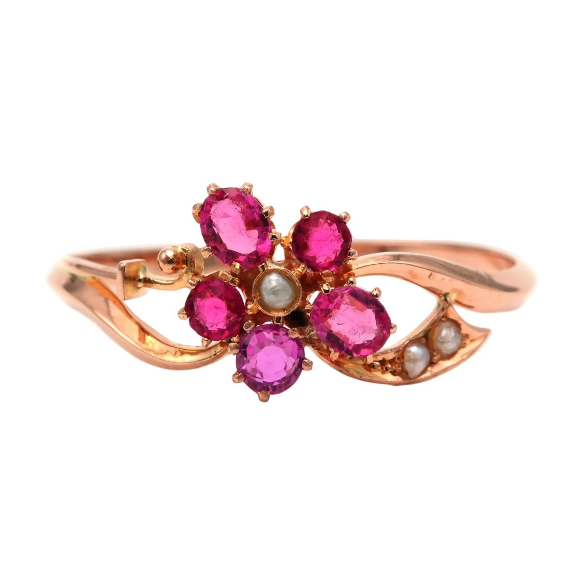 Bague en or jaune, saphirs et perles - Castafiore