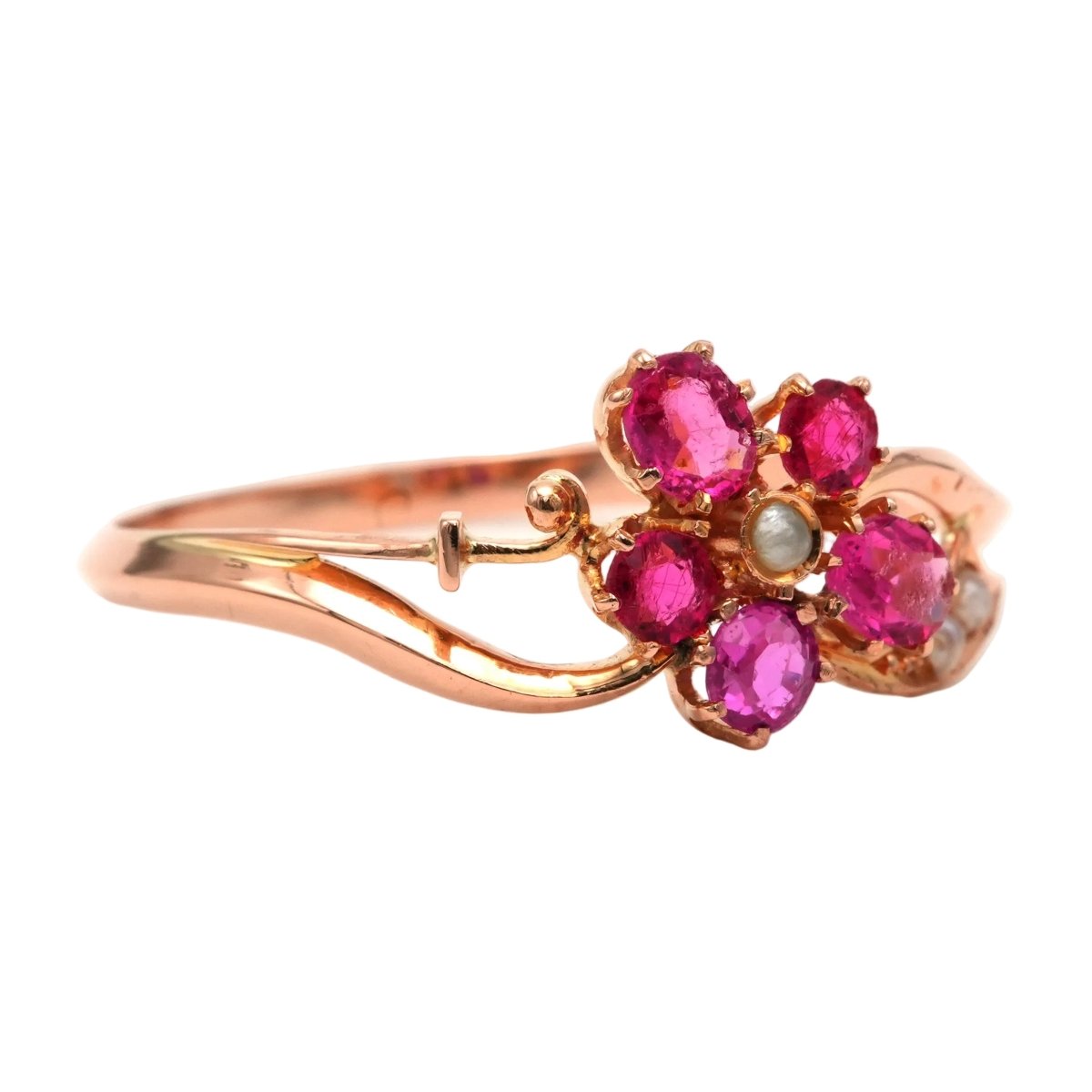Bague en or jaune, saphirs et perles - Castafiore