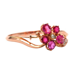 Bague en or jaune, saphirs et perles - Castafiore