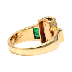 Bague en or jaune, topaze et émeraudes - Castafiore