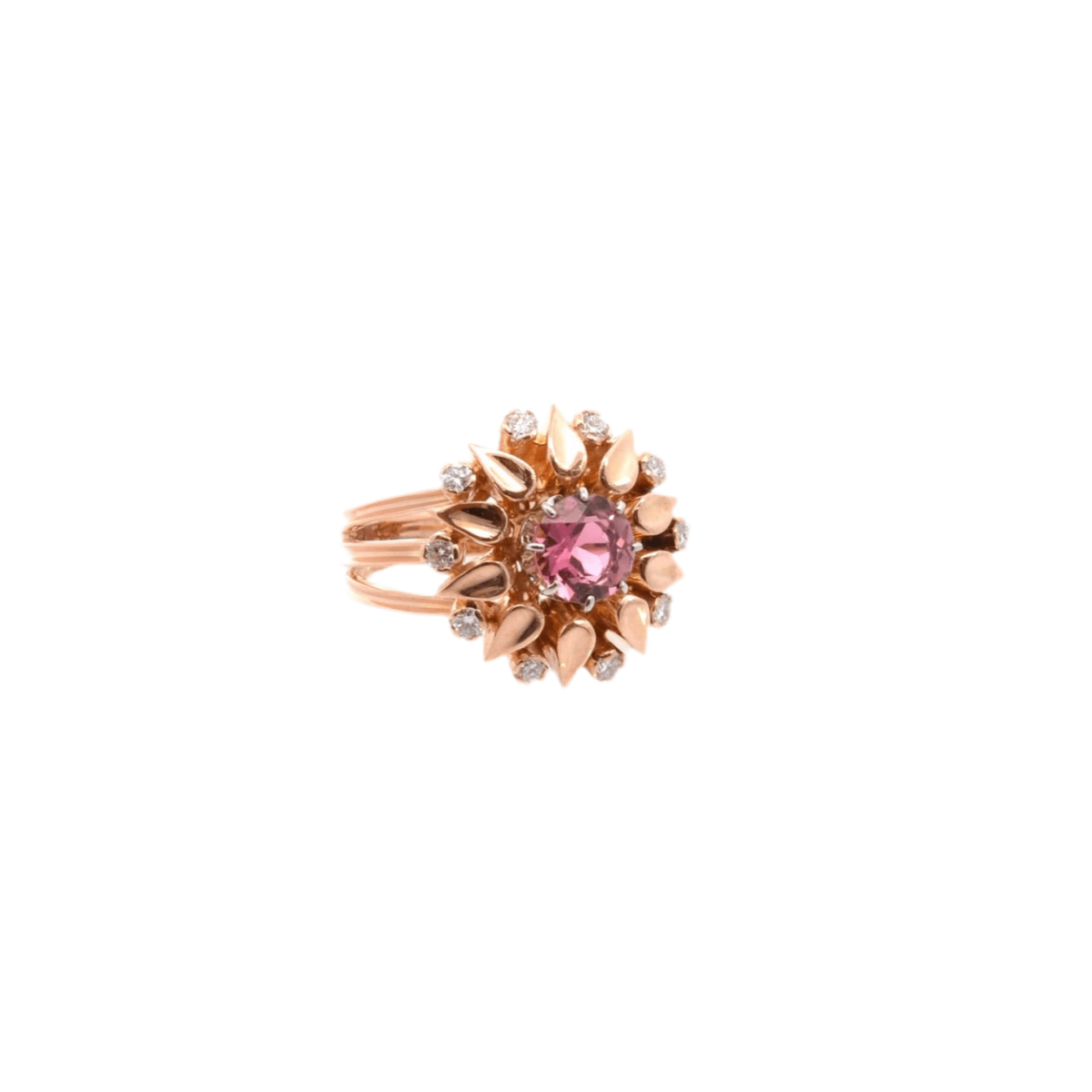 Bague en or jaune, tourmaline et diamants - Castafiore