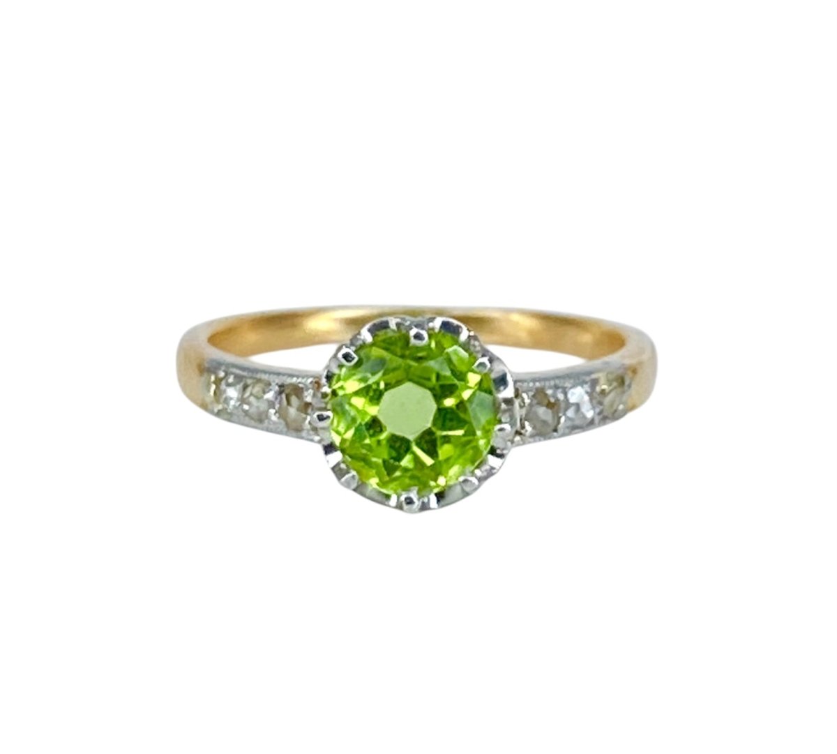 Bague en or , péridot et diamants vers 1900 - Castafiore