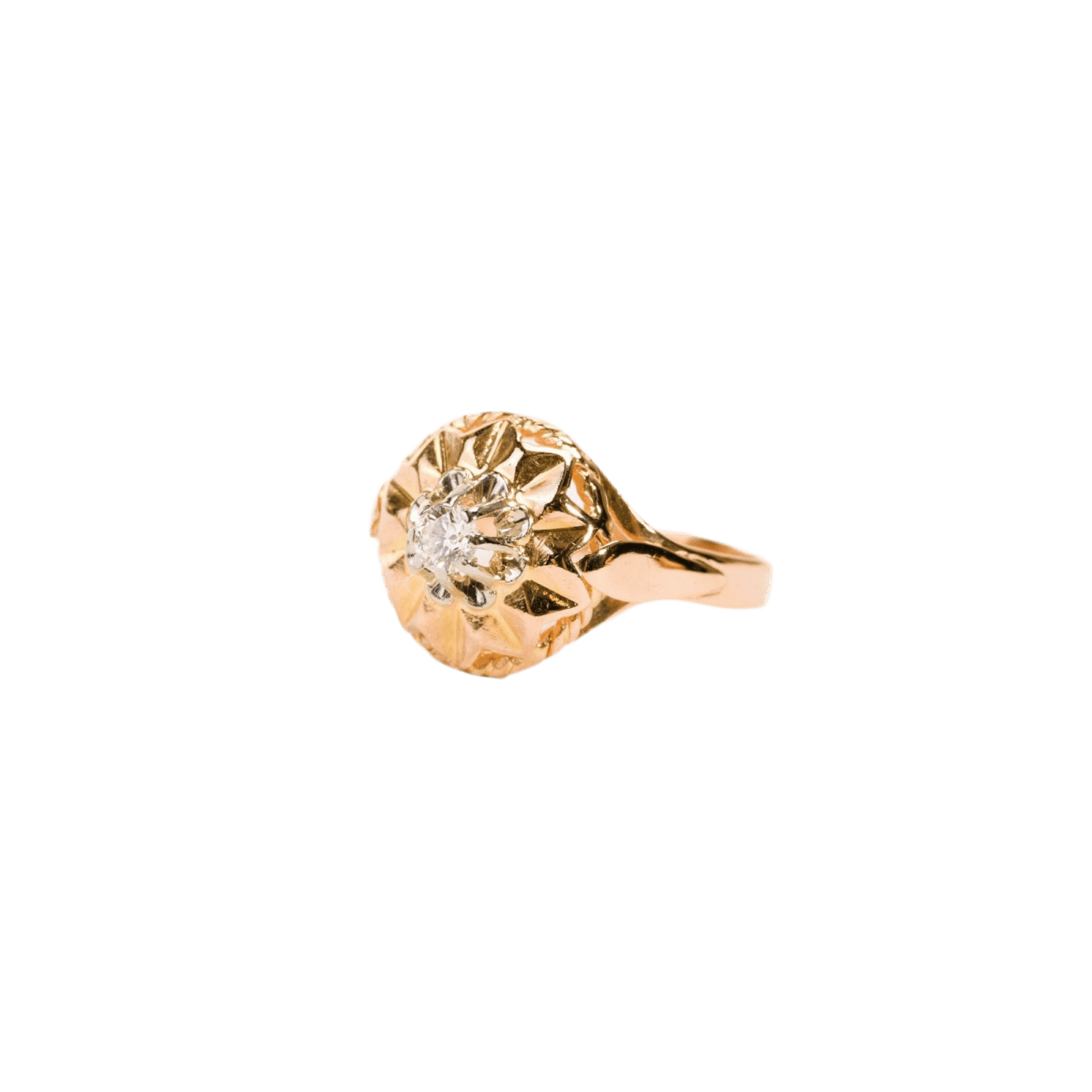 Bague en or rose et diamant - Castafiore