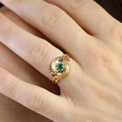 Bague en or rose et émeraude - Castafiore