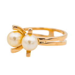 Bague en or rose et perles - Castafiore
