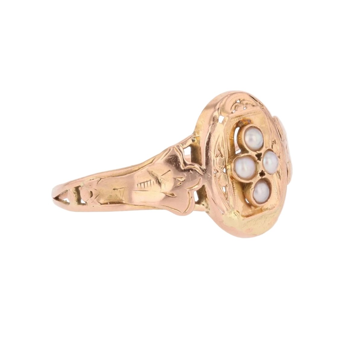 Bague en or rose et perles - Castafiore