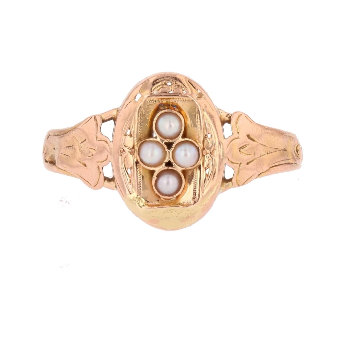 Bague en or rose et perles - Castafiore