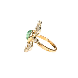 Bague en or rose, platine, émeraude et diamants - Castafiore