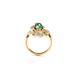 Bague en or rose, platine, émeraude et diamants - Castafiore