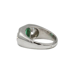 Bague en platine, émeraude et diamants - Castafiore