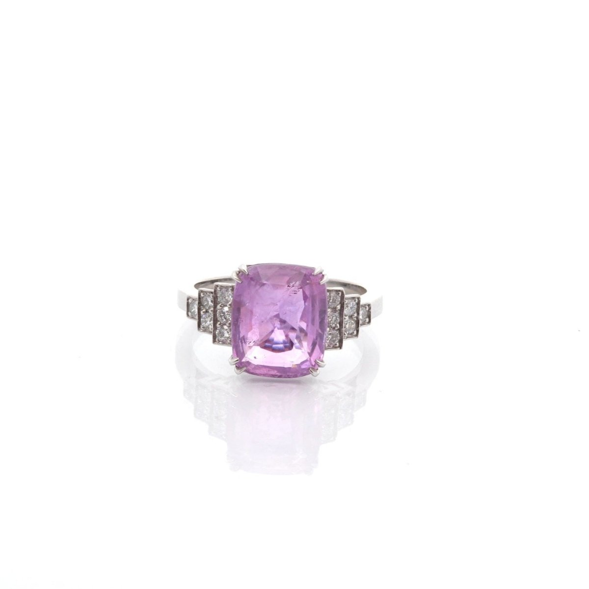 Bague en platine, saphir et diamants - Castafiore