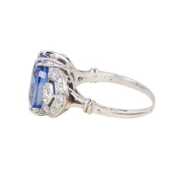 Bague en platine, saphir et diamants - Castafiore