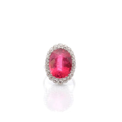 Bague en platine, tourmaline et diamants - Castafiore