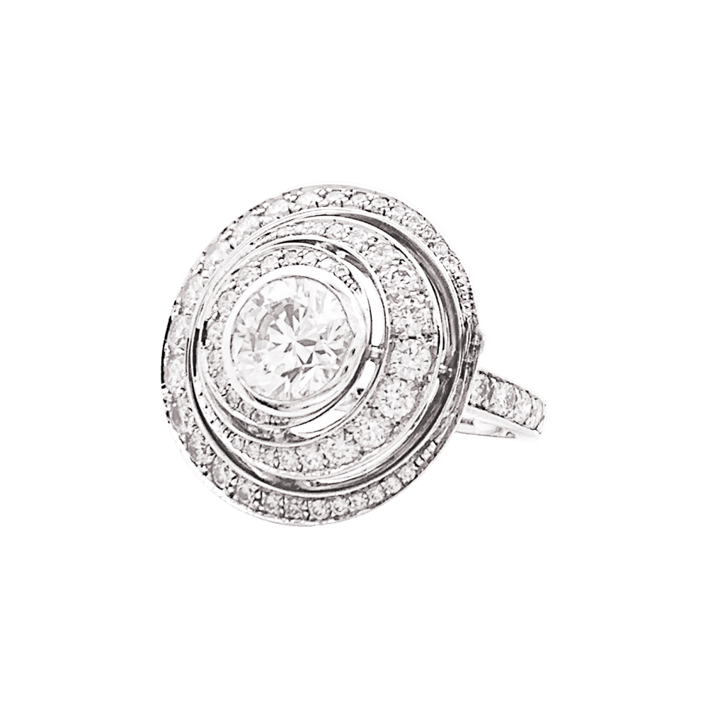 Bague Entourage BOUCHERON "Idylle" en or blanc et diamants - Castafiore