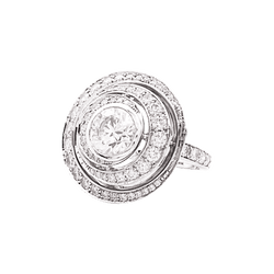 Bague Entourage BOUCHERON "Idylle" en or blanc et diamants - Castafiore