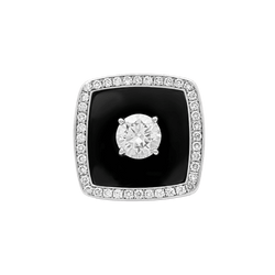 Bague Entourage CHANEL "Nuit noire" en or blanc, émail et diamants - Castafiore