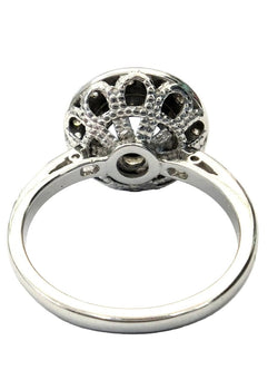 Bague Entourage en or blanc, aigue - marine et diamants - Castafiore