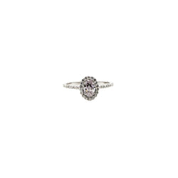 Bague Entourage en or blanc, diamant fancy light purplish pink et diamants - Castafiore