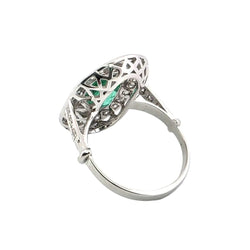 Bague Entourage en or blanc, émeraude et diamants - Castafiore