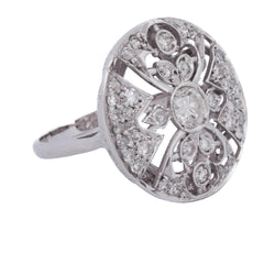 Bague Entourage en or blanc et diamants - Castafiore