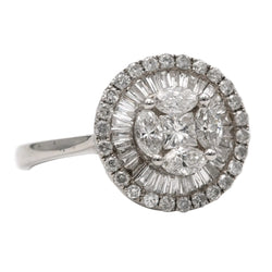 Bague Entourage en or blanc et diamants - Castafiore