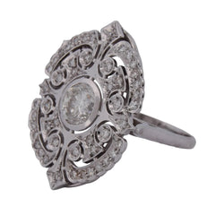 Bague Entourage en or blanc et diamants - Castafiore
