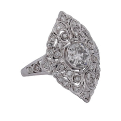 Bague Entourage en or blanc et diamants - Castafiore