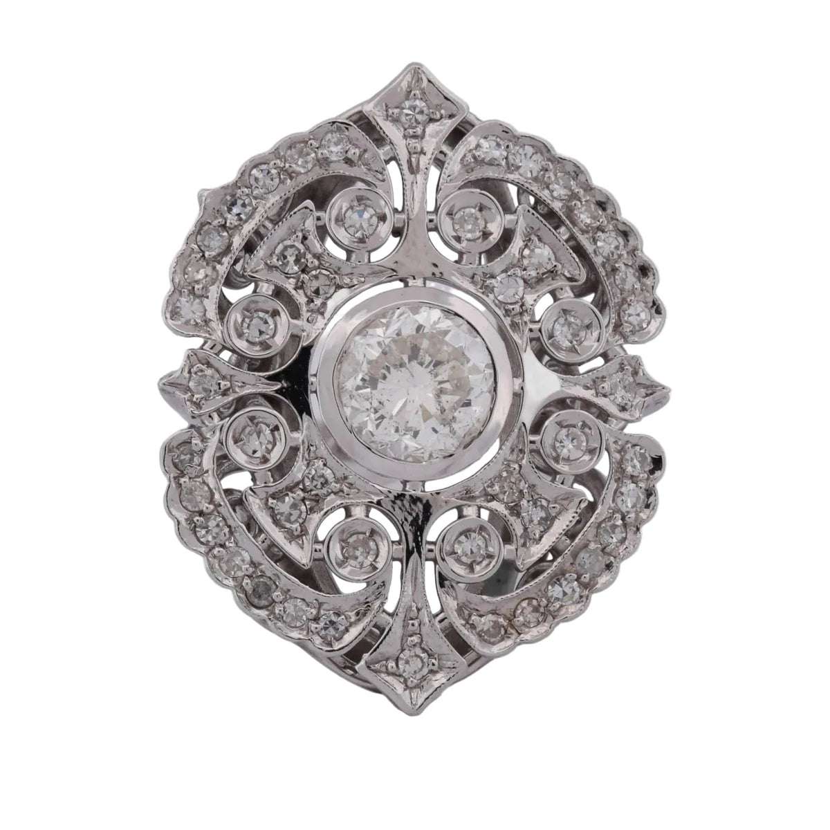 Bague Entourage en or blanc et diamants - Castafiore