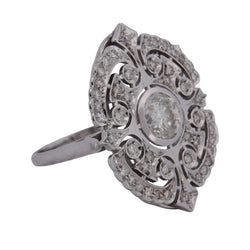 Bague Entourage en or blanc et diamants - Castafiore