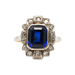 Bague Entourage en or blanc, or jaune, saphir et diamants - Castafiore