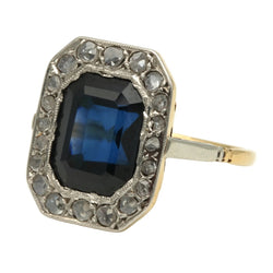 Bague Entourage en or blanc, or jaune, saphir et diamants - Castafiore