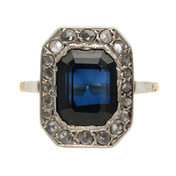 Bague Entourage en or blanc, or jaune, saphir et diamants - Castafiore