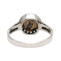 Bague Entourage en or blanc, perle et diamants - Castafiore