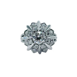 Bague Entourage en or blanc, platine et diamants - Castafiore