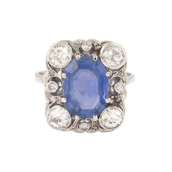 Bague Entourage en or blanc, platine, saphir et diamants - Castafiore