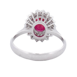 Bague Entourage en or blanc, rubis et diamants - Castafiore