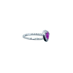 Bague Entourage en or blanc, rubis et diamants - Castafiore
