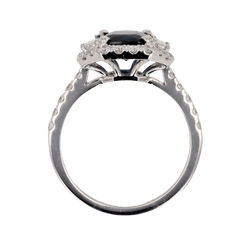 Bague Entourage en or blanc, saphir et diamants - Castafiore