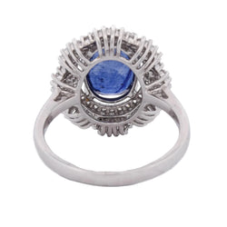 Bague Entourage en or blanc, saphir et diamants - Castafiore