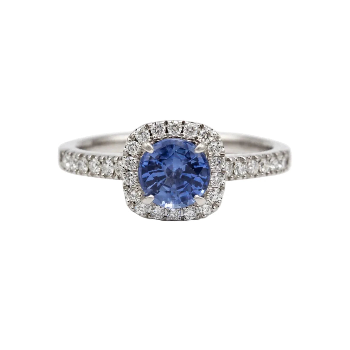 Bague Entourage en or blanc, saphir et diamants - Castafiore