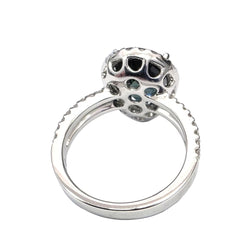 Bague Entourage en or blanc, saphir et diamants - Castafiore