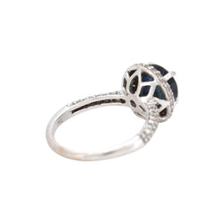 Bague Entourage en or blanc, saphir et diamants - Castafiore