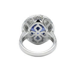 Bague Entourage en or blanc, tanzanite et diamants - Castafiore