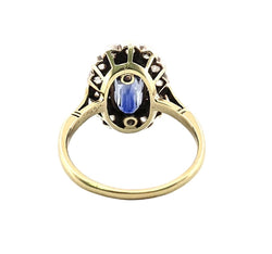 Bague Entourage en or jaune, argent, saphir et diamants - Castafiore