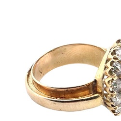 Bague Entourage en or jaune, émeraude et diamants - Castafiore