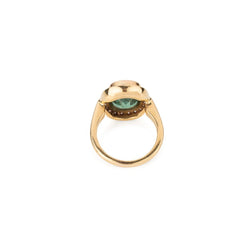 Bague Entourage en or jaune, émeraude et diamants - Castafiore