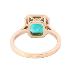Bague Entourage en or jaune, émeraude et diamants - Castafiore