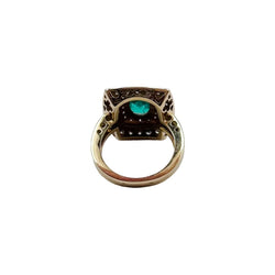 Bague Entourage en or jaune, émeraude et diamants - Castafiore
